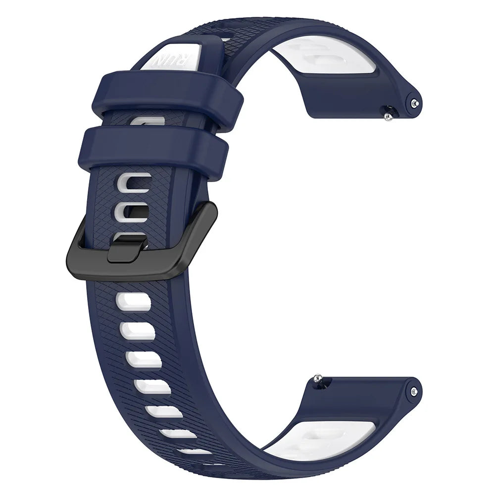 Two-Tone Silicone Watch Strap 18–22mm for Garmin Forerunner & Vivoactive 5