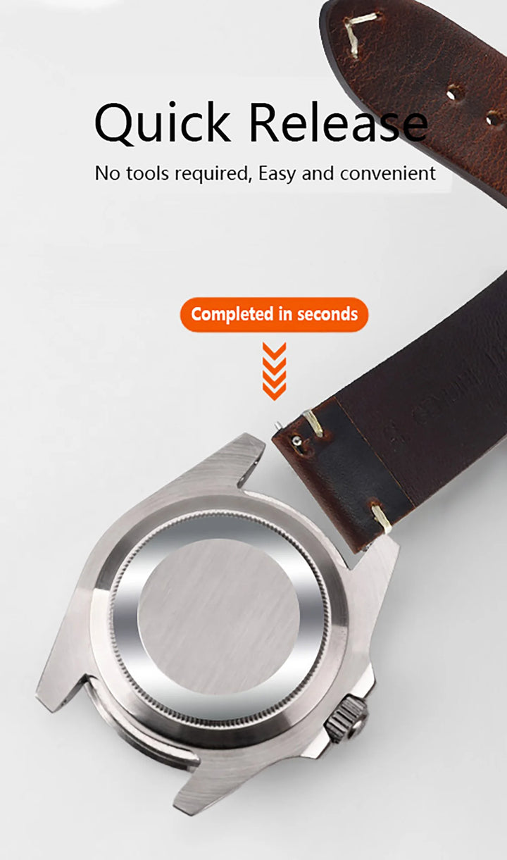 Wax Genuine Leather Watch Band 18–24mm
