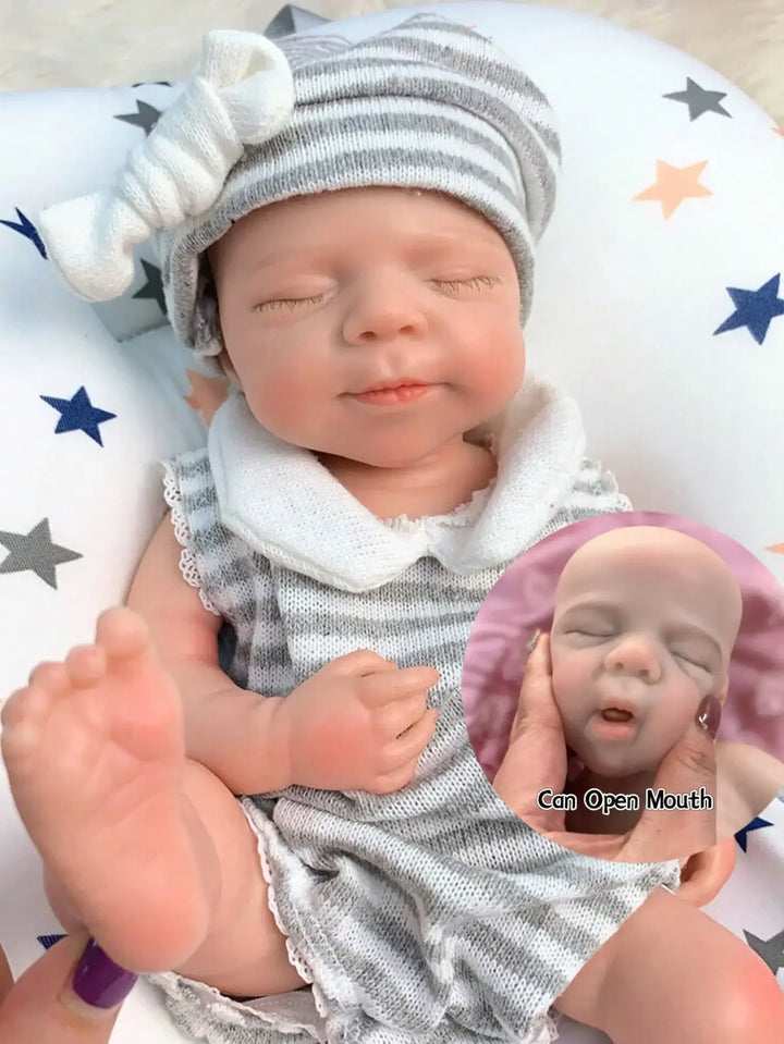 13″ Pascale Silicone Reborn Baby Girl – Open Mouth Realistic Doll