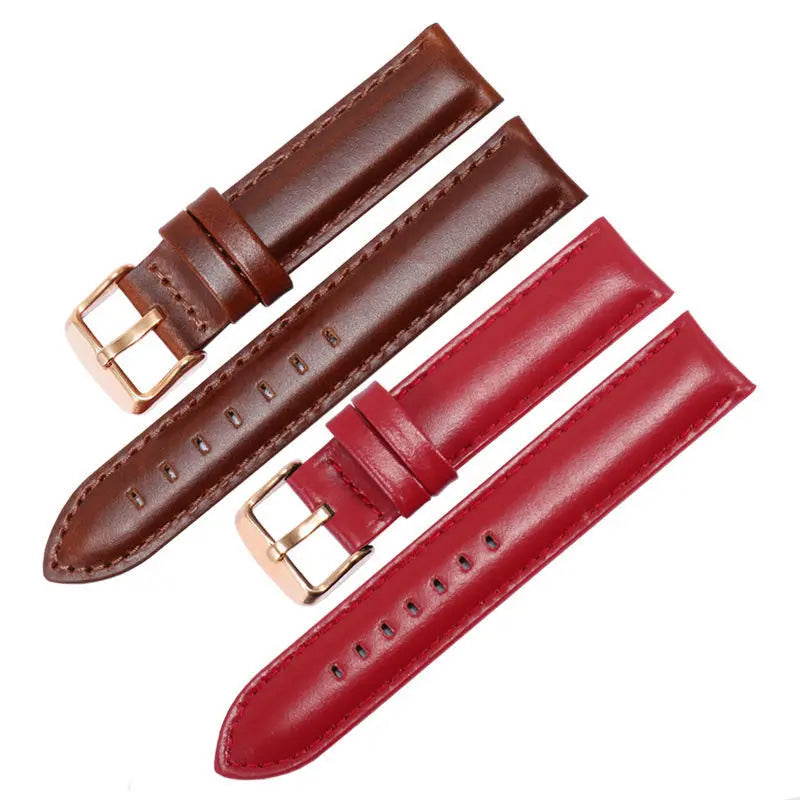 DW Classic Genuine Leather Watch Strap – 14–22mm, Waterproof & Soft