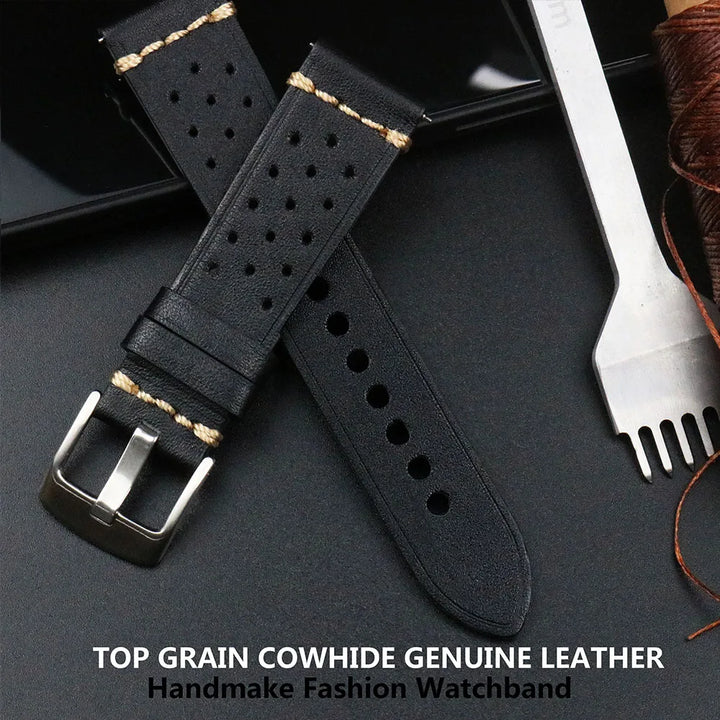 Fashion Quick Release Top Grain Leather Watch Band 20mm 22mm