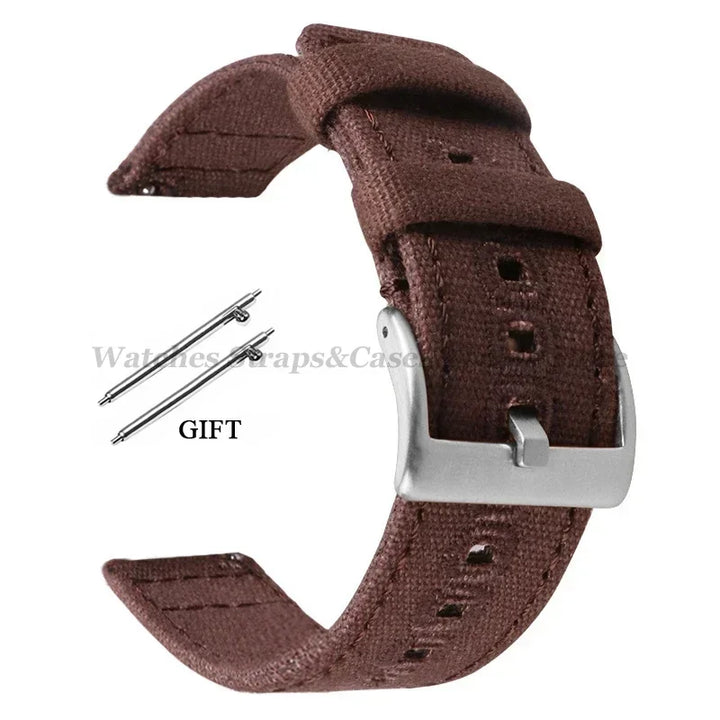 Braided Canvas Watch Strap 18–22mm