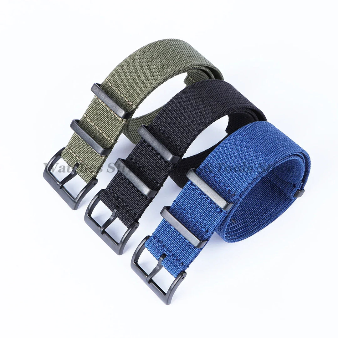 Ribbed Nylon Watch Strap 20/22mm (Military Style)