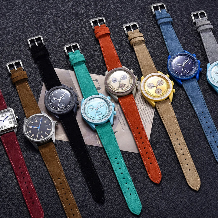 Premium Grade Quick Release Suede Leather Watch Strap Vintage Classic Leather Watchbands 18mm 19mm 20mm 22mm