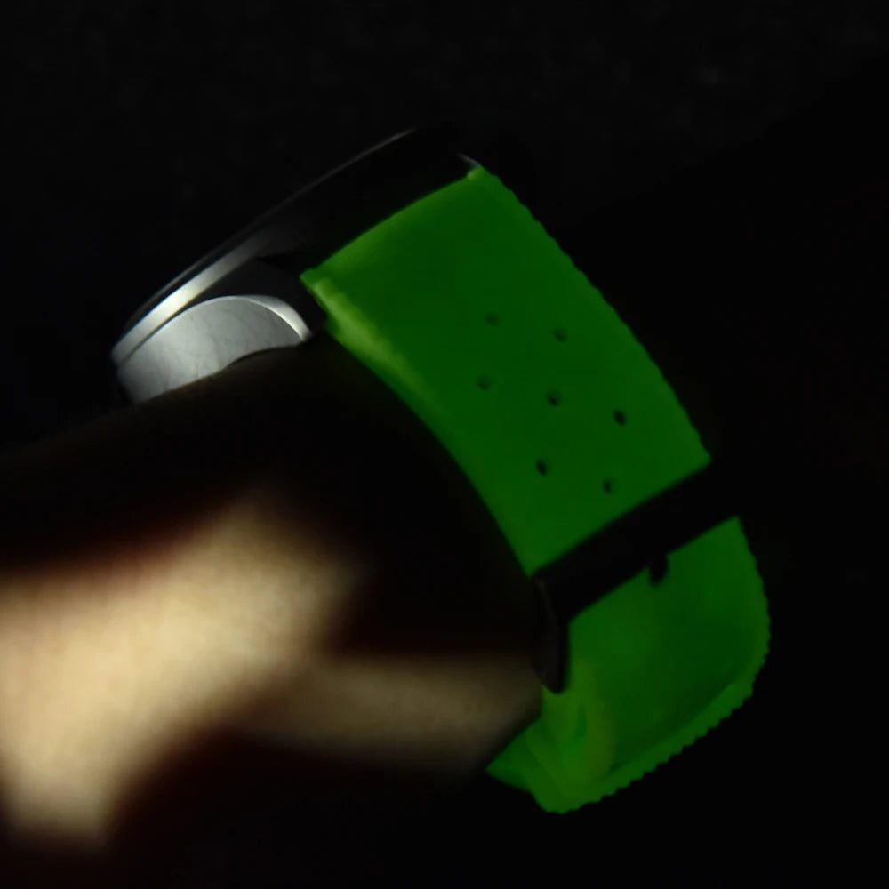 JUELONG Original Factory Design Glow Tropical Fluo Strap 20mm 22mm Quick Release Perfect Fit Flat End Universal FKM Rubber Strap