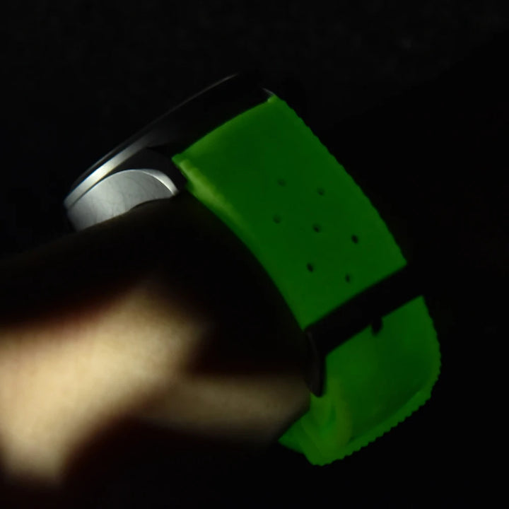 JUELONG Original Factory Design Glow Tropical Fluo Strap 20mm 22mm Quick Release Perfect Fit Flat End Universal FKM Rubber Strap