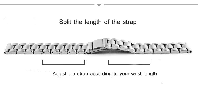 Full Stainless Steel Watch Band 18–24mm for Samsung Gear & Huawei GT
