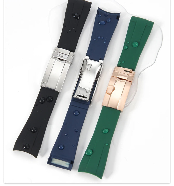 20mm Silicone Rubber Watch Strap for Rolex Models
