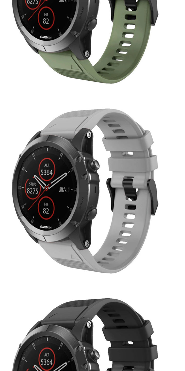 QuickFit Silicone Watch Strap 20/22/26mm for Garmin Fenix & Epix Gen2