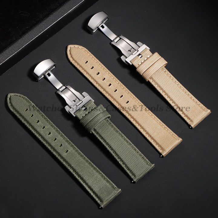 Sailcloth Nylon Watch Strap – 20-22mm Butterfly Buckle