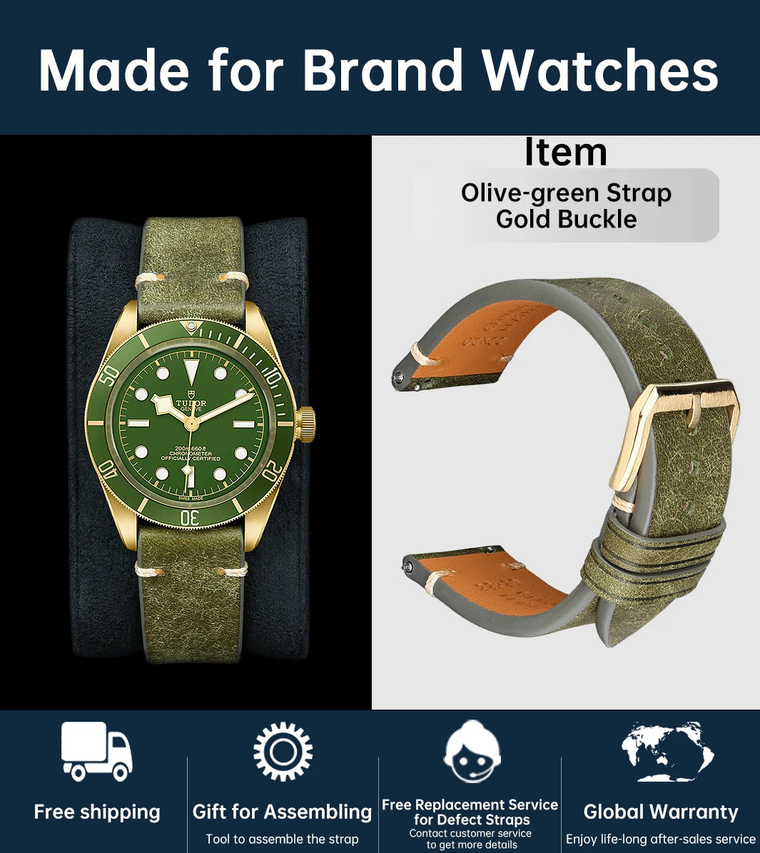 Top Full Grain Leather Watch Strap Quick Release For IWC MIDO SEIKO Watchband Accessories Bracelet Italian Cowhide Watch Band