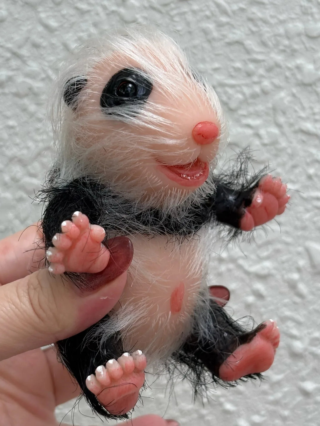 5″ Panda Silicone Mini Reborn Baby Doll – Lifelike Newborn with Rooted Hair