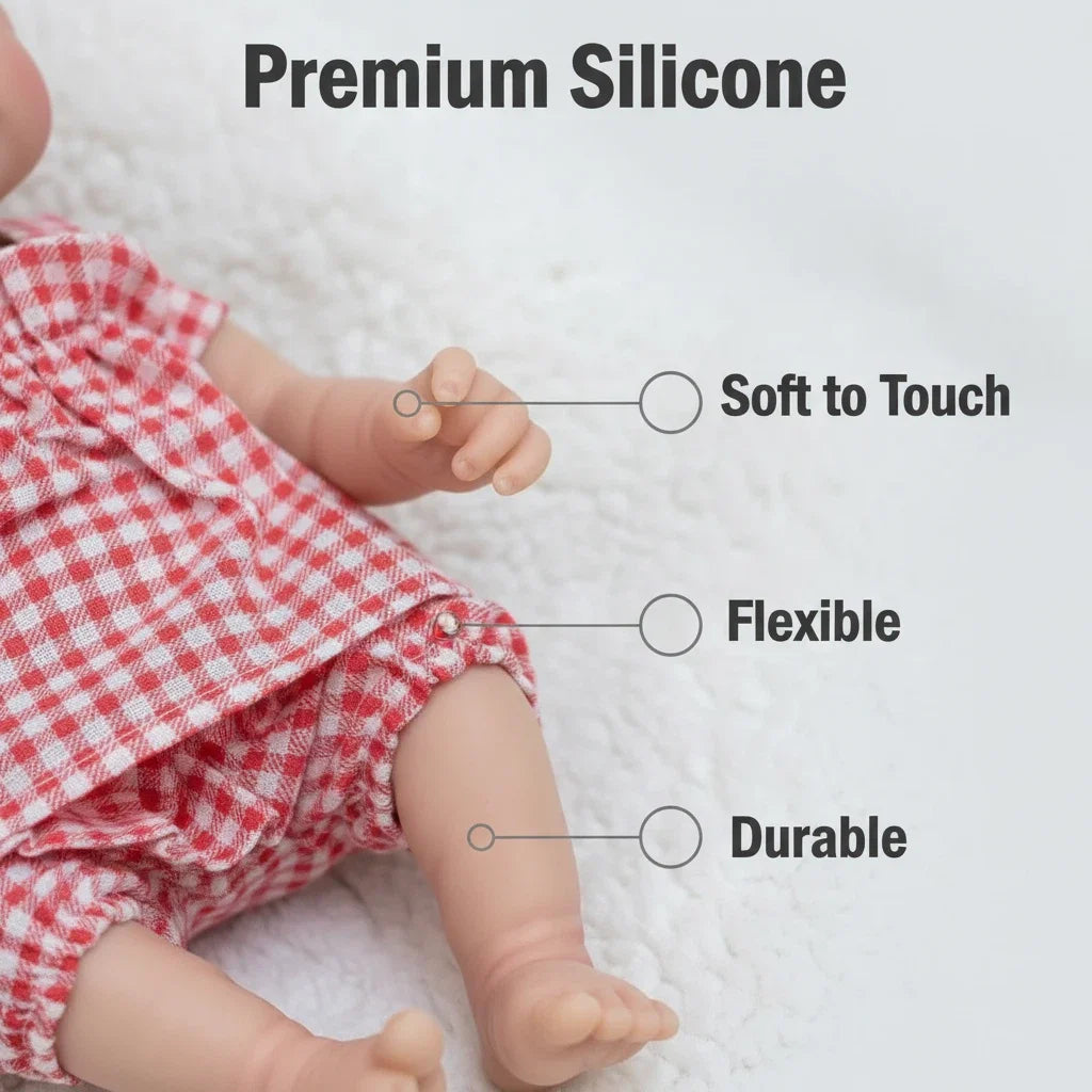 NPK-Flexible and Stretchable Silicone Newborn Doll, Platinum, Full Solid, Elastic, Lifelike, 12"