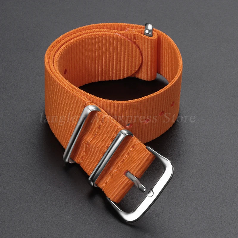 Nylon Army Sport Strap (18–22mm) – Black & Green