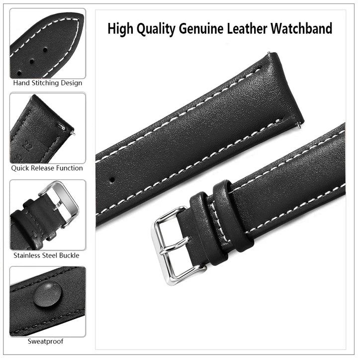 Top Grain Leather Watch Band 12–24mm (Quick Release)