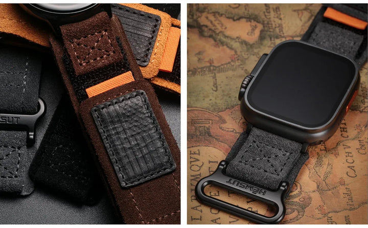 HEMSUT For Apple Ultra Watch Band 45 49mm Leather Fashions Retro Wrist Straps Compatibility ultra2 Iwatch SE 40 41 42 44mm