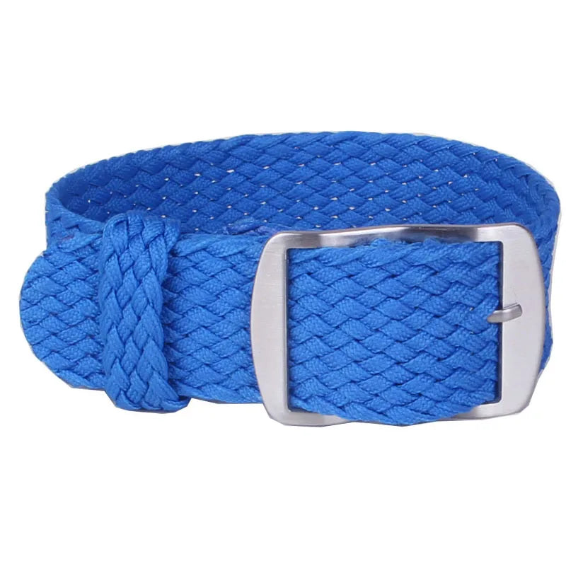 Perlon Woven Nylon Watch Strap (16-22mm) – Black & Blue