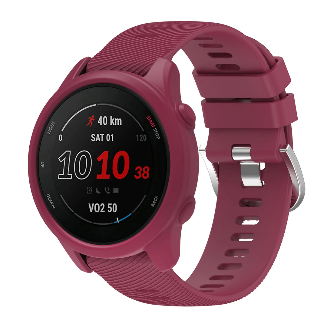 Silicone Strap with Protective Case for Garmin Forerunner 255/265