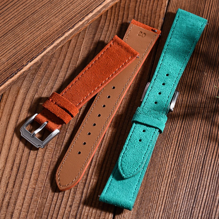 NATOBELT 18–22mm Classic Suede Leather Watch Strap – Vintage Quick Release Band