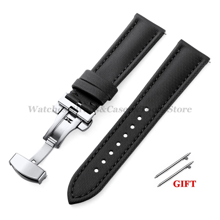 Sailcloth Nylon Watch Strap 18–22mm (Butterfly Buckle)