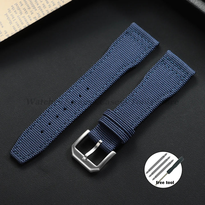 Premium Nylon Canvas Watch Band for IWC Pilot 20mm 21mm 22mm Cowhide Wristbelt Men Women Sport Watch Strap Replacement Bracelets
