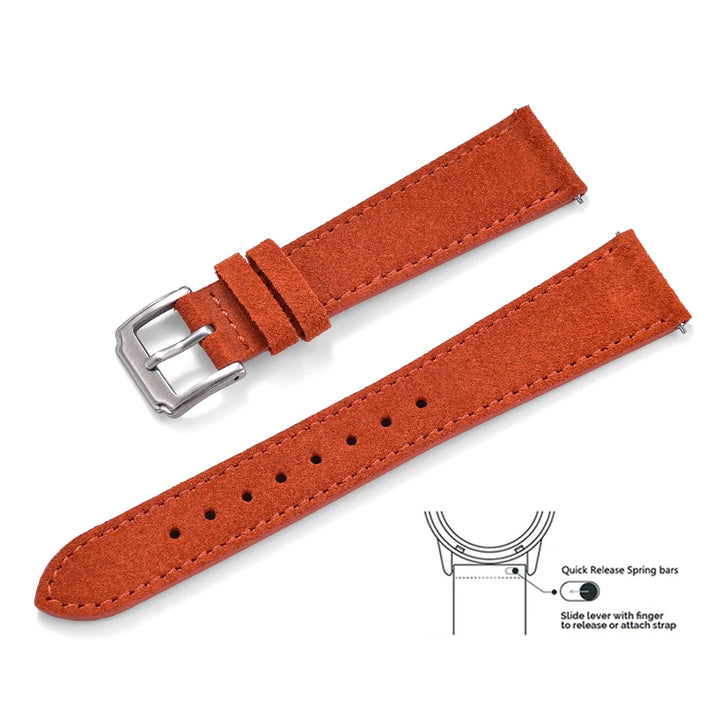 Premium Grade Quick Release Suede Leather Watch Strap Vintage Classic Leather Watchbands 18mm 19mm 20mm 22mm