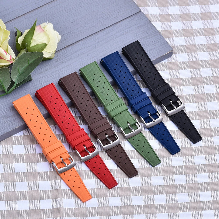 Premium Grade Fluororubber Tropical Watch Strap 18mm 20mm 22mm 24mm For S-eiko SRP777J1 FKM Watch Bands For Men's Diving Watches