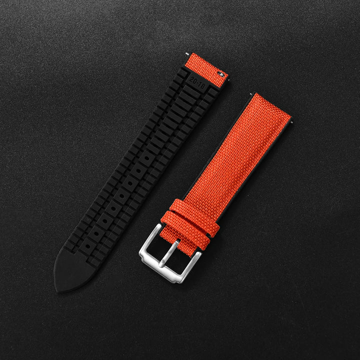 High Quality Rubber Sailcloth Strap 18mm 19mm 20mm 21mm 22mm Canvas Nylon Quick Release WatchBand Perfect Fit Flat End Universal