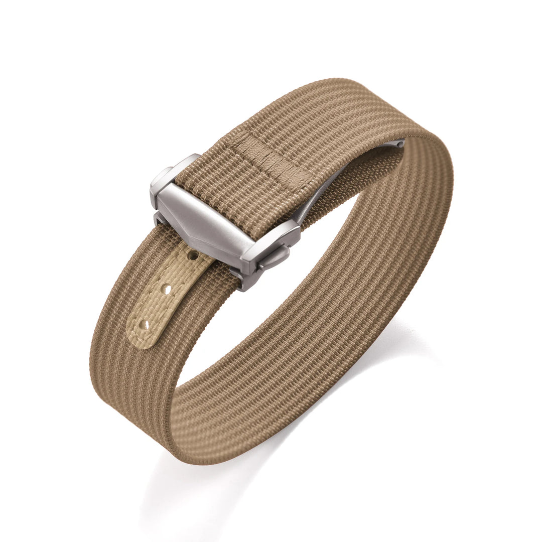 Ribbed Nylon & FKM Rubber Watch Strap – 18–22mm Folding Buckle for Omega, Tudor & Seiko