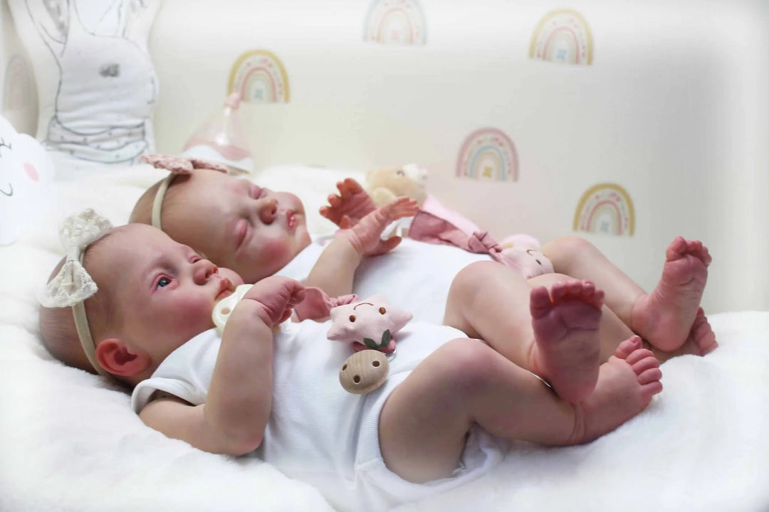 18″ Irys & Lily Reborn Twins – Handmade Lifelike Baby Dolls with 3D Skin & Multi‑Layer Painting