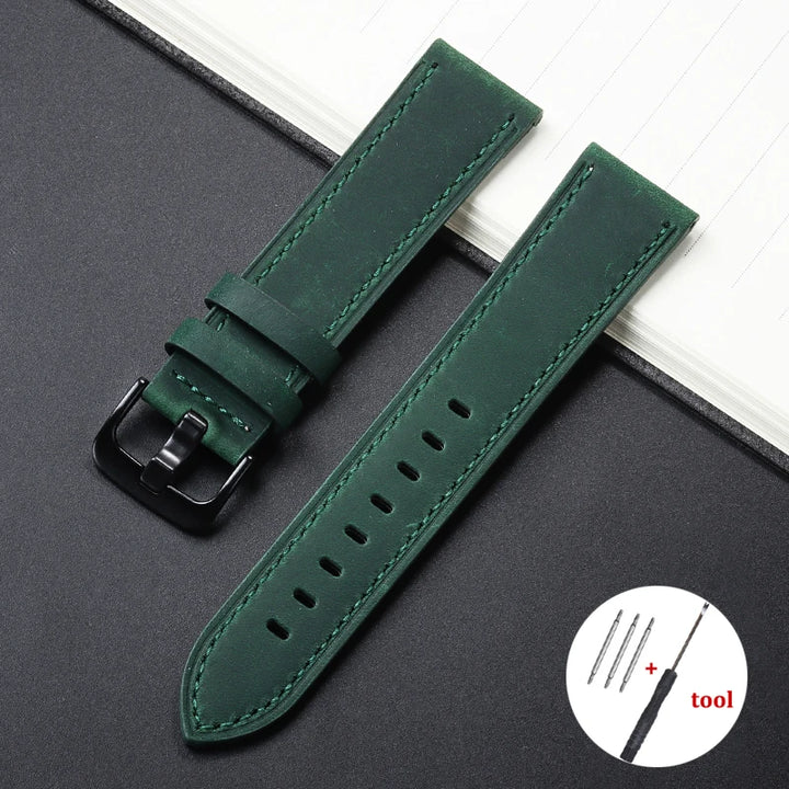Calfskin Genuine Leather Watchbands Black Blue Watch Band 18mm 20mm 22mm 24mm Smartwatch Strap Dark Brown Watches Accessories