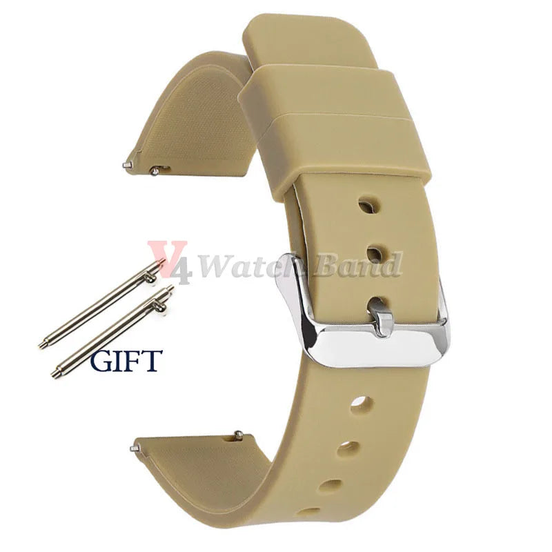 Universal Watch Straps 20mm 22mm 24mm 14mm 16mm 18mm Quick Release Silicone Band for Samsung for Huawei Women&Men Accessories