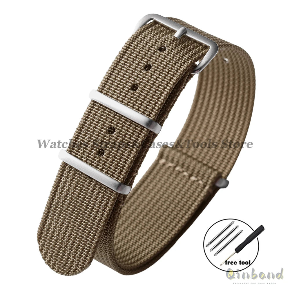 Ribbed Strap Ballistic Fabric Watch Strap Replacement 18mm 19mm 20mm 22mm for Samsung Galaxy Watch7/6/5/4 Quality Nylon Bracelet