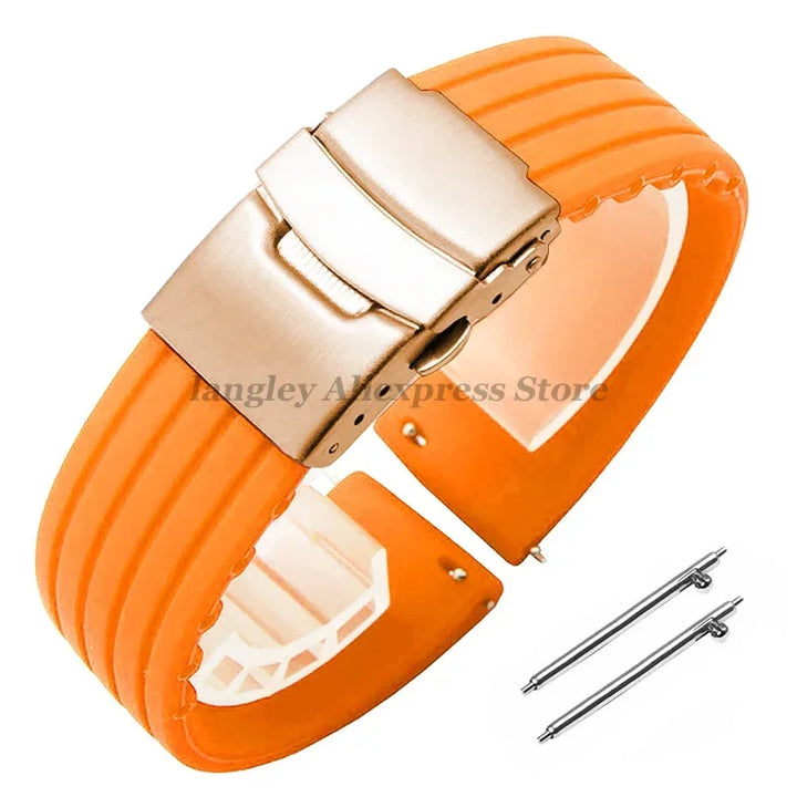 18mm 20mm 22mm 24mm Quick Release Silicone Watchband for Huawei Watch GT4/GT3 46mm for Seiko for Omega for Fossil Rubber Straps