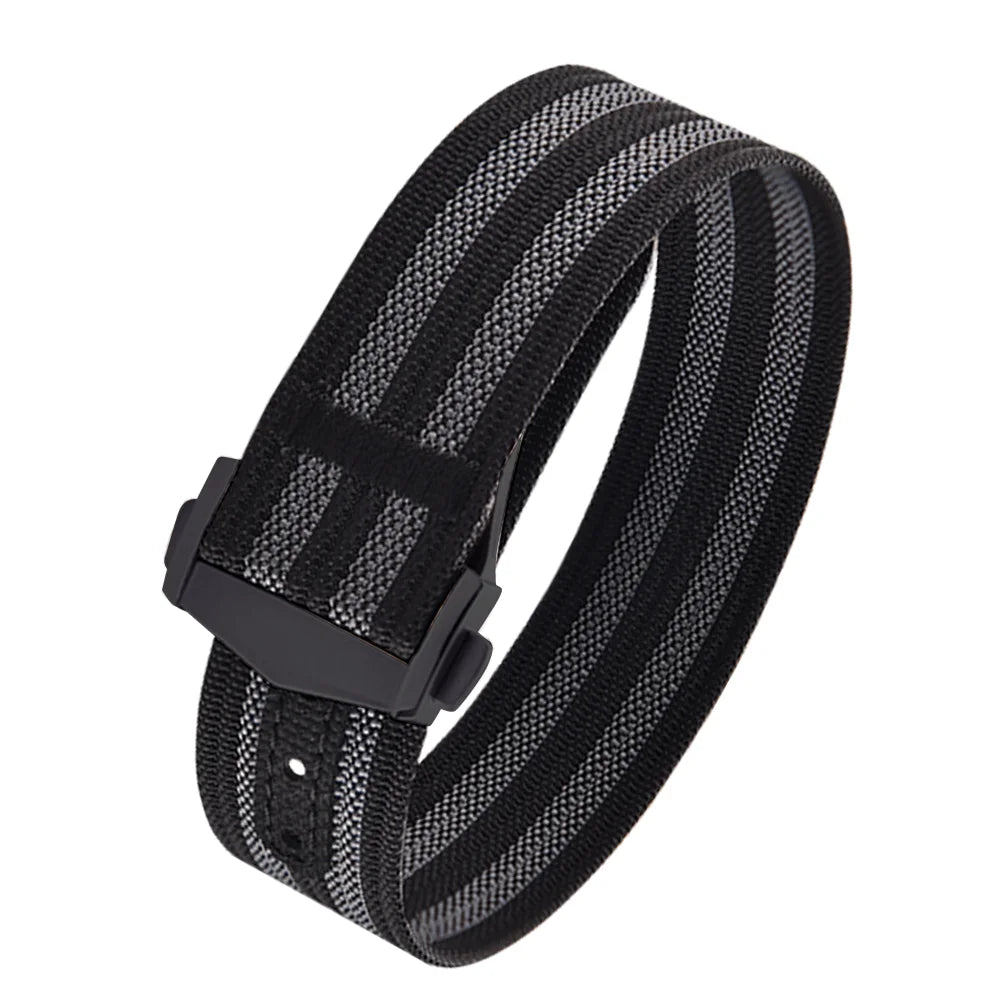 JUELONG Canvas Sailcloth Watch Strap 18mm 20mm 22mm Rubber Hole Sport Waterproof Folding Buckle Watchband For Omega Swatch Moon