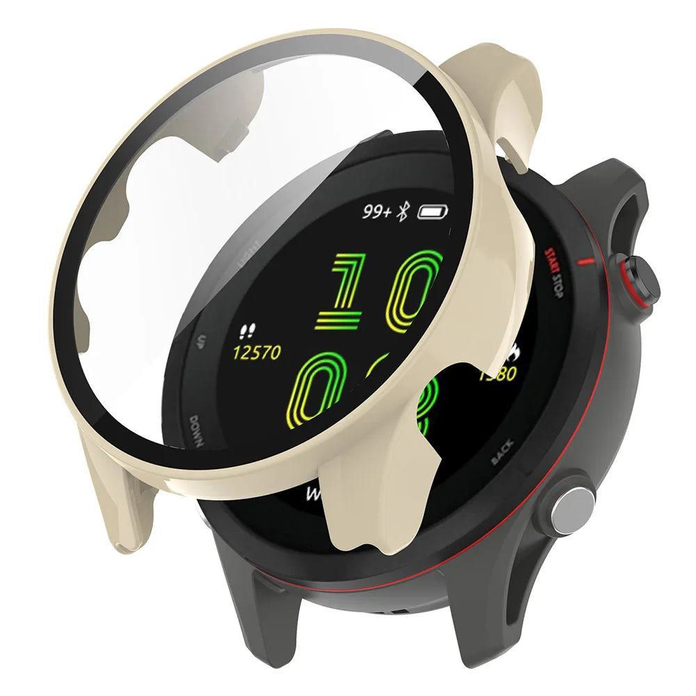 PC & Tempered Glass Protective Case for Garmin Forerunner 255/255S/965