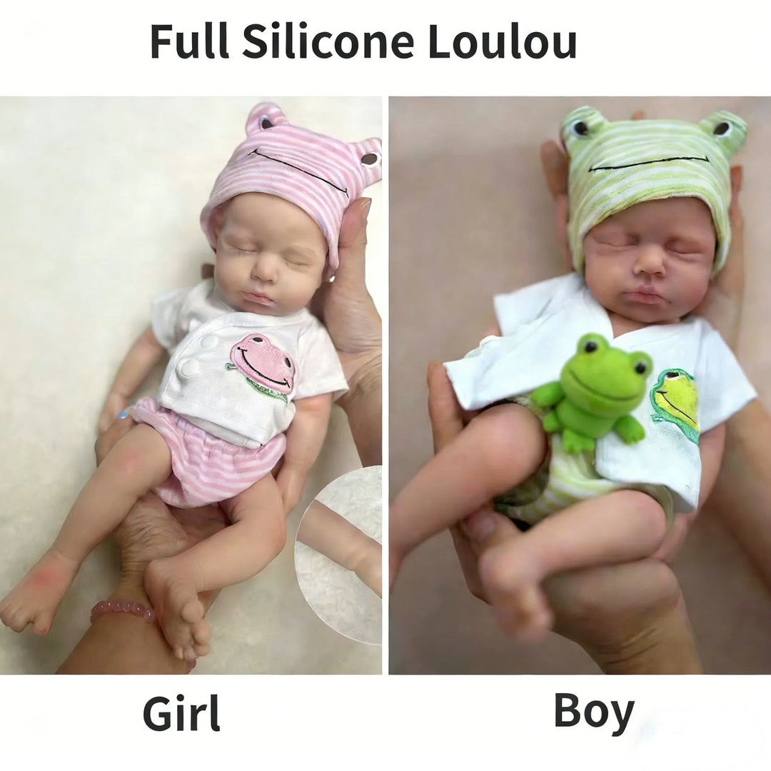 Loulou Open‑Mouth Full Body Reborn Baby Doll – Soft Silicone, Boy & Girl Options