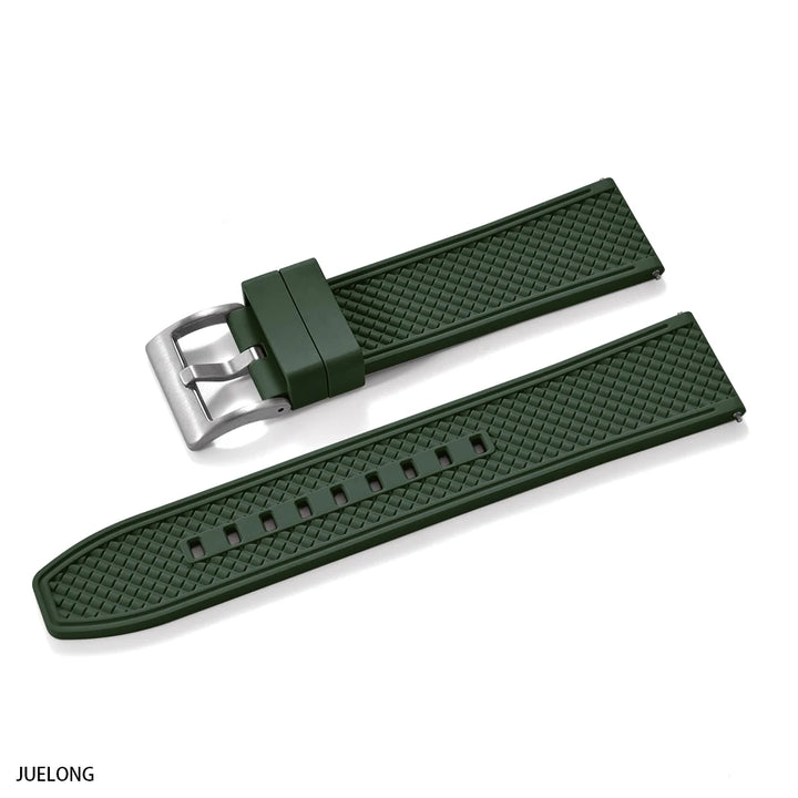HAISCH Bullet-Shaped FKM Rubber Watch Strap – 18-24mm, Quick Release, Waterproof