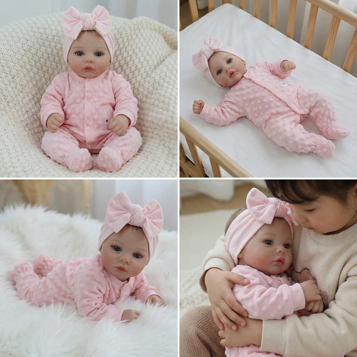 NPK Reborn Baby Doll Meadow 18-inch Collectible Art Doll Handmade Soft Body 3D Skin Visible Veins Festival Gift