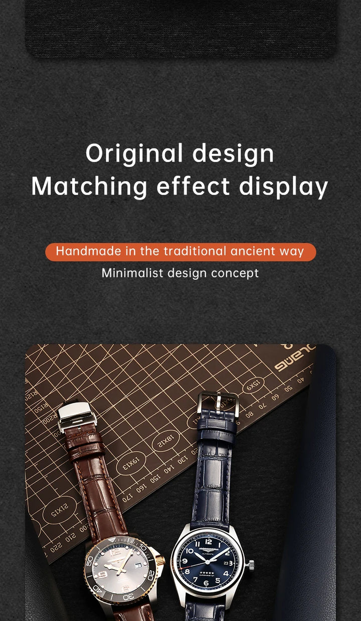 MAIKES Calf Leather Watch Strap Quick Release Bracelet For Longines Omega IWC Watchbands 20mm 21mm 22mm Watch Band