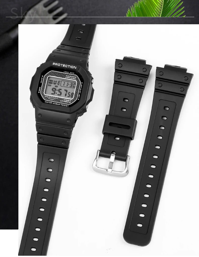Anti-Allergy Resin Watch Strap with Stainless Steel Buckle for Casio G-Shock DW & GW Serie