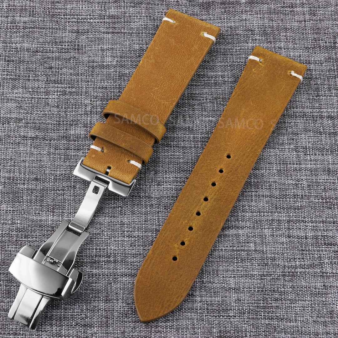 Vintage Top-Grain Leather Watch Strap (18–24mm)