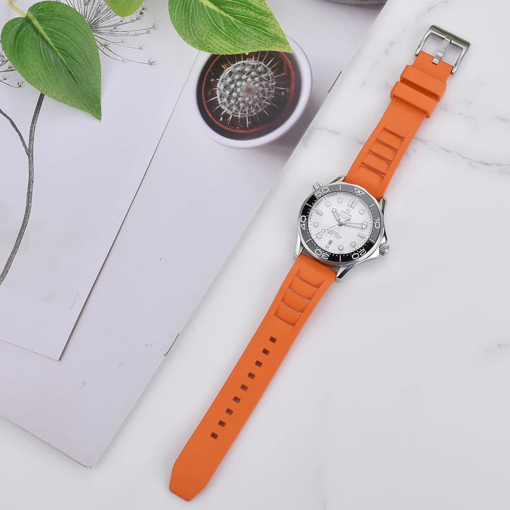 Premium Fluoro Rubber Watch Band Quick Release FKM Rubber Watch Strap 20mm 22mm Watch Strap Watch Replacement Watchband