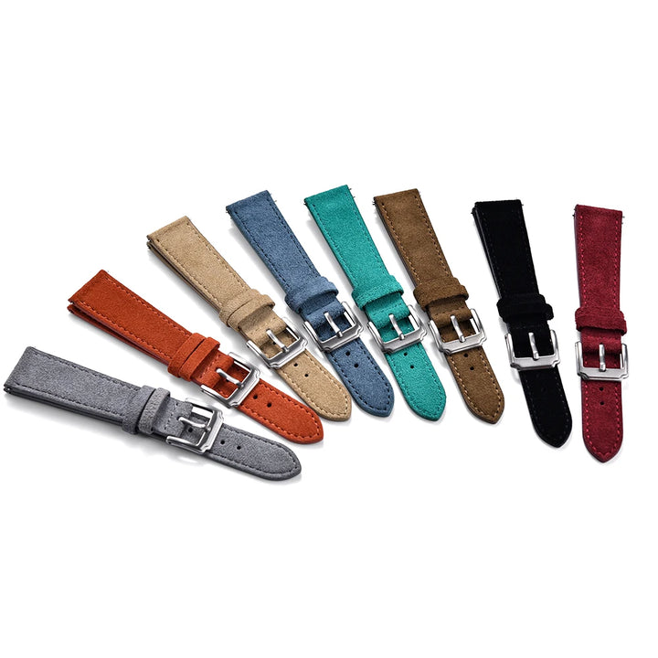 Vintage Suede Leather Watch Strap 18-22mm Quick Release for Omega, Seiko, Cartier, Tissot