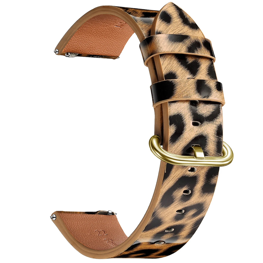 Leopard Print Leather Watch Strap 20/22mm (Quick Release)