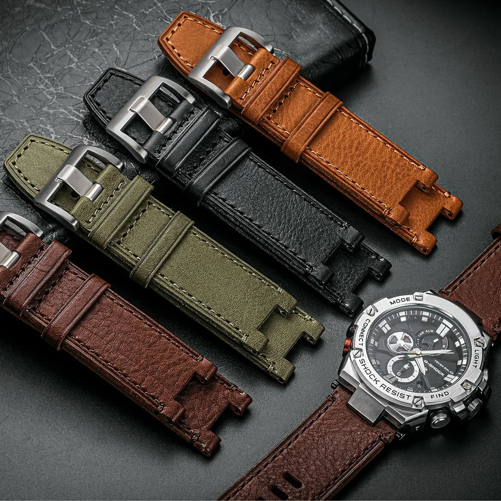 Genuine Leather Watch Strap for G-Shock GST-B100 – Soft & Fashionable