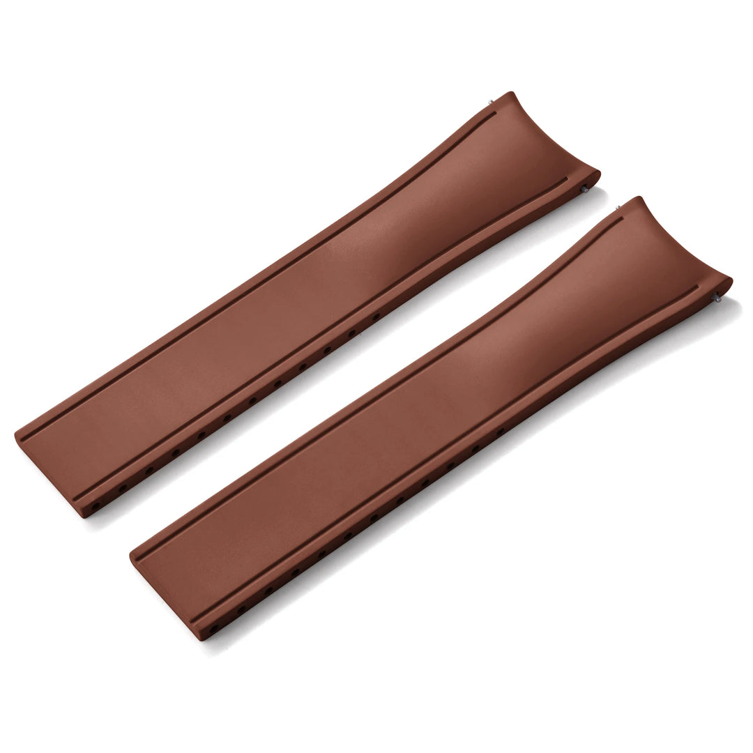 Premium Grade Curved Rubber CTS Strap 20mm 22mm Quick Release Butterfly Buckle Watch Bands FKM Rubber Strap For Cut To Size