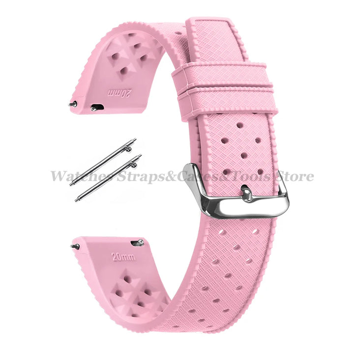 Tropical Silicone Watch Band Quick Release Strap 18mm 20mm 22mm for Oris for Seiko for Citizen Rubber Tropic Smart Watch Straps