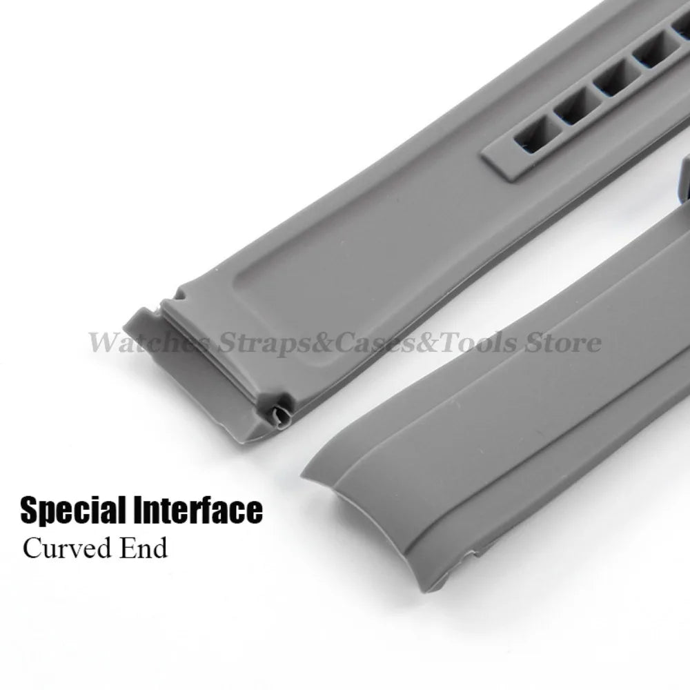 Soft Silicone Watch Strap for Omega for Swatch for MoonSwatch Band Men Women Curved End Diving Rubber Sport Watch Bracelet 20mm