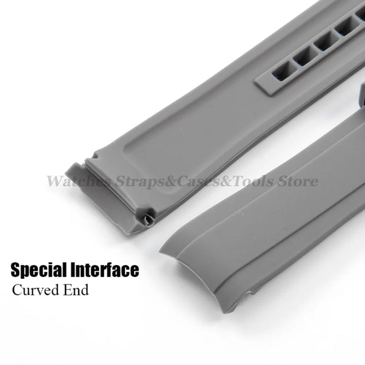 Soft Silicone Watch Strap for Omega for Swatch for MoonSwatch Band Men Women Curved End Diving Rubber Sport Watch Bracelet 20mm